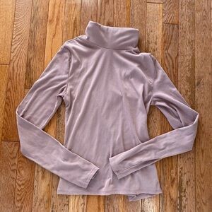 light pink mauve ribbed turtle neck long sleeve